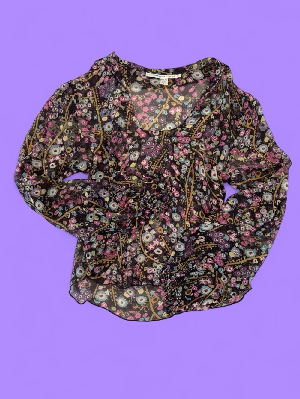 Vintage Diane Von Furstenberg Blouse Alt. ASO Lorelai Gilmore & Phoebe Buffay